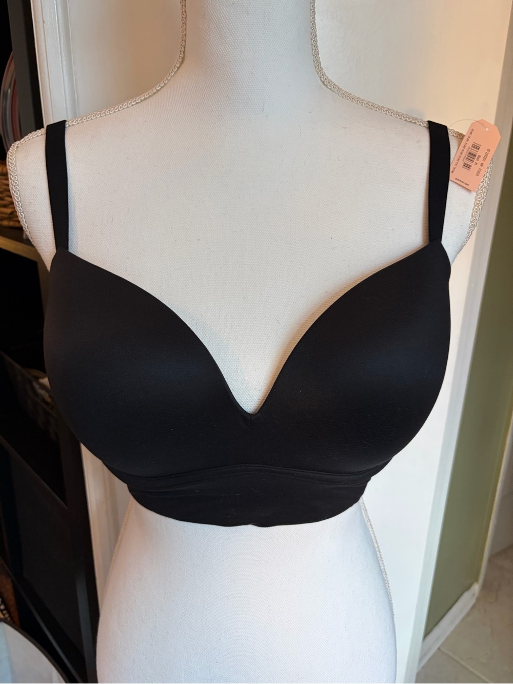 Black Longline Padded Bra- Women Intimates Dobreva 38B New!
